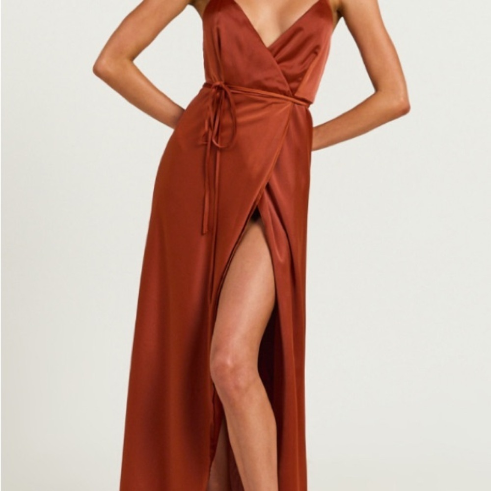 Showpo Terracotta Maxi Wrap Dress